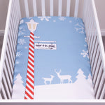 My Tiny Moments North Pole Flannel Photo Op Fitted Crib Sheet