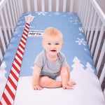 My Tiny Moments North Pole Flannel Photo Op Fitted Crib Sheet