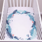 My Tiny Moments Spruce Wreath Flannel Photo Op Fitted Crib Sheet