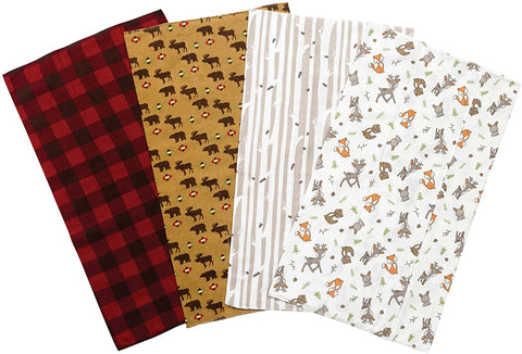 Northwoods 4 Pack Flannel Burp Cloth Set