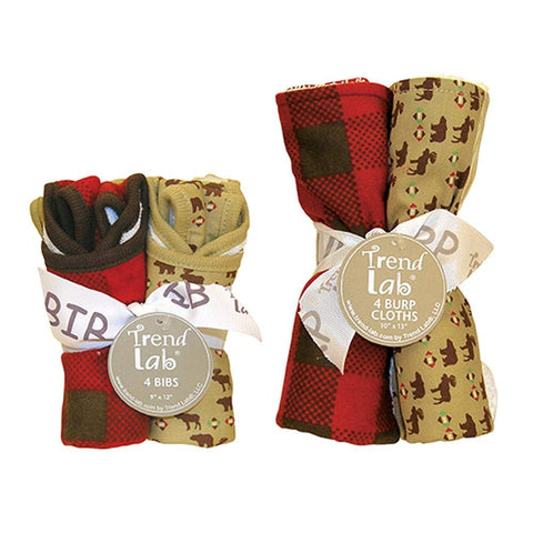 Northwoods 8 Piece Bib and Burp Cloth Set