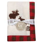 Photo 3 Northwoods Moose Framed Coral Fleece Baby Blanket