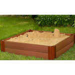 One Inch Series 4ft. x 4ft. x 11in. Composite Square Sandbox Kit with Collapsible Cover