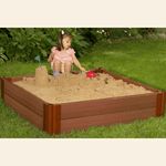 Photo 2 One Inch Series 4ft. x 4ft. x 11in. Composite Square Sandbox Kit with Collapsible Cover