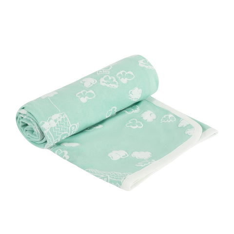 Organic Cotton Aqua Popcorn Puff Print Receiving Blanket