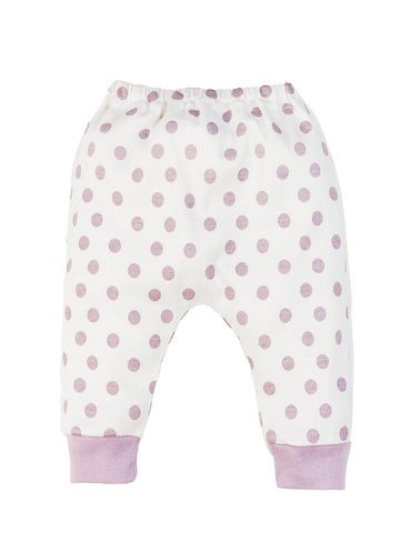 Organic Cotton Baby Harem Pant - Lavender Dot