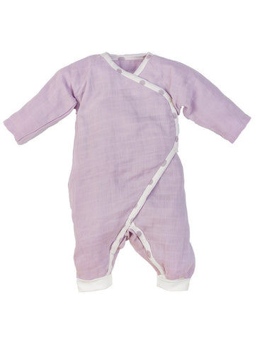 Organic Cotton Baby Muslin Side Snap Kimono - Lavender