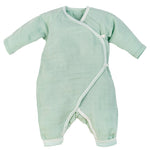 Organic Cotton Baby Muslin Side Snap Kimono - Sea Breeze Ombre Stripe