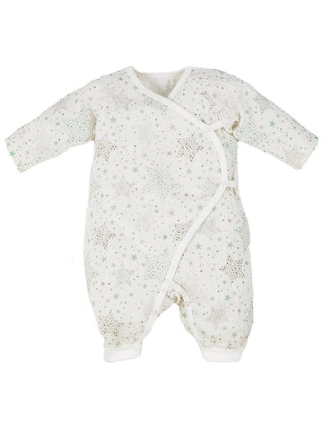 Organic Cotton Baby Muslin Side Snap Kimono - Star Print