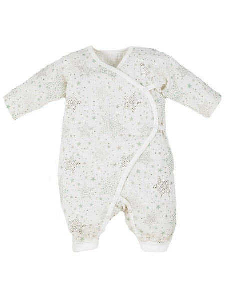 Organic Cotton Baby Muslin Side Snap Kimono - Star Print
