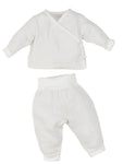 Photo 1 Organic Cotton Baby Muslin Side Snap Top and Pant Two Piece Set - White