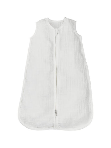 Organic Cotton Baby Muslin Sleeveless Sleep Sack - White