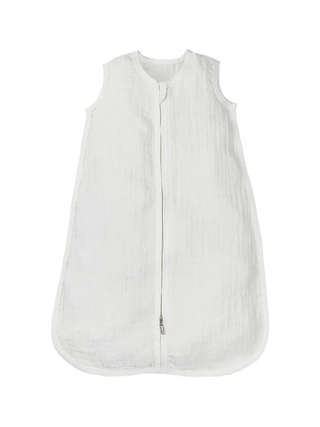 Organic Cotton Baby Muslin Sleeveless Sleep Sack - White