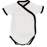 Organic Cotton baby short sleeve side snap bodysuit with polka dot print