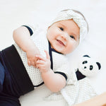 Organic Cotton baby short sleeve side snap bodysuit with polka dot print