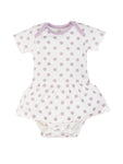 Photo 1 Organic Cotton Baby Skirted Dress Onesie - Lavender Dot