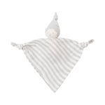 Photo 1 Organic Cotton Gray Stripe Baby Hanky Doll