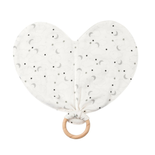 Organic Cotton Muslin Starry Night Heart Lovey Toy