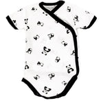 Organic Cotton Unisex Baby Panda Print Short Sleeve Side Snap Bodysuit