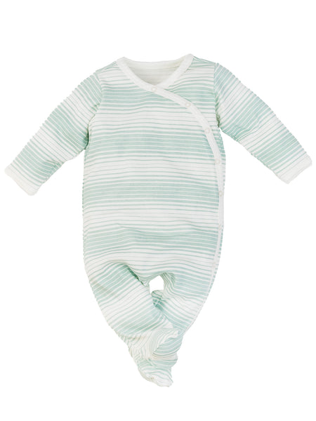 Organic Egyptian Cotton baby side snap footie - Sea Breeze Ombre Stripe