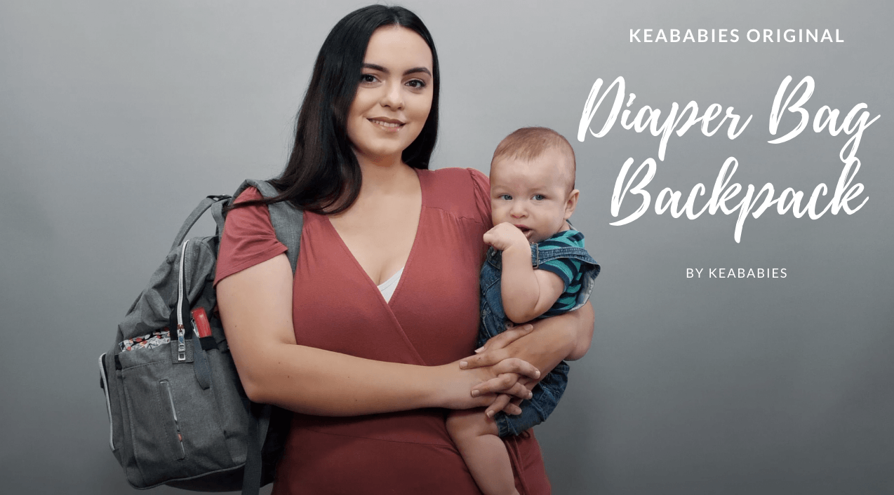 KeaBabies Diaper Bag Backpack Large (Trendy Black)
