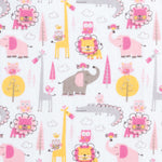 Photo 2 Pink Animal Safari Deluxe Flannel Fitted Crib Sheet
