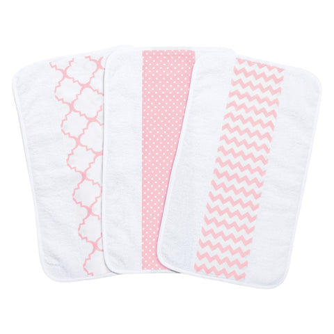Pink Sky 3 Pack Jumbo Burp Cloth Set