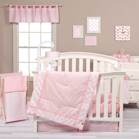 Pink Sky 3 Piece Crib Bedding Set