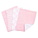 Pink Sky 4 Pack Burp Cloth Set