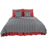 Photo 3 Pirates Cove Dots & Stripes Full/Queen 3 Pc Reversible Bedding Set