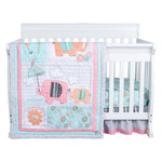 Photo 2 Playful Elephants 3 Piece Crib Bedding Set