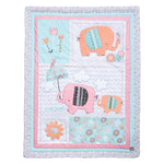 Photo 4 Playful Elephants 3 Piece Crib Bedding Set