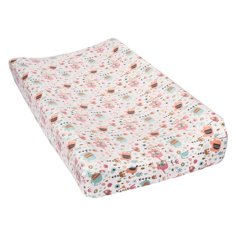 Playful Elephants Deluxe Flannel Changing Pad Cover