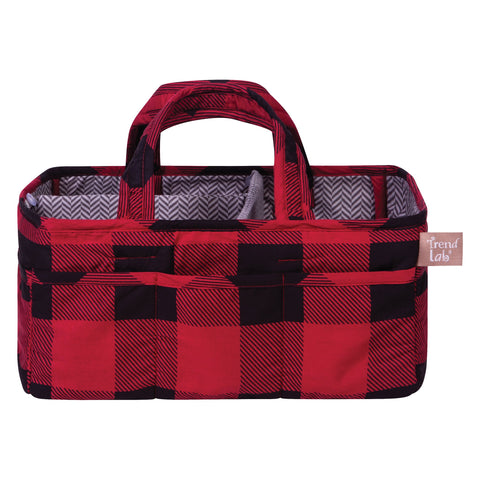 Red and Black Buffalo Check Storage Caddy