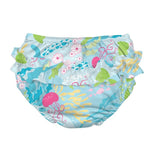 Ruffle Snap Reusable Absorbent Swimsuit Diaper-Aqua Coral Reef