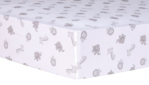 Safari Chevron Animals Fitted Crib Sheet