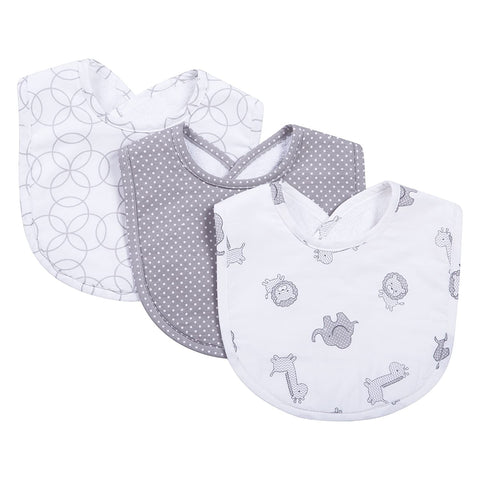 Safari Gray 3 Pack Bib Set