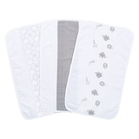 Safari Gray 3 Pack Jumbo Burp Cloth Set