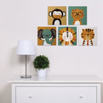 Photo 2 Safari Portraits Canvas Wall Art 5 Pack