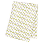 Photo 1 Sage and Gray Chevron Flannel Swaddle Blanket