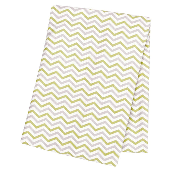 Sage and Gray Chevron Flannel Swaddle Blanket
