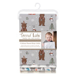 Scandi Cocoa 4 Pack Flannel Burp Cloth Set