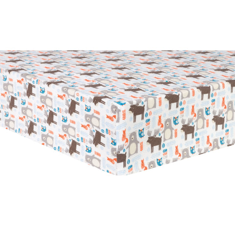 Scandi Forest Deluxe Flannel Fitted Crib Sheet