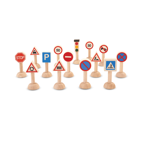 Set Of Wood Traffic Signs & Lights - 6203