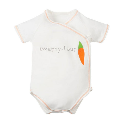 Short Sleeve Side Snap One-Piece Bodysuit - Orange 24 Carrot