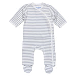 Photo 1 Side Snap Footie- Grey Stripe