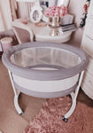 Photo 11 Smart Luce Wooden Bassinet with Light and Fabric