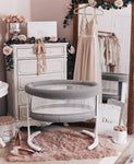 Photo 8 Smart Luce Wooden Bassinet with Light and Fabric