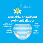 Photo 3 Snap Reusable Absorbent Swimsuit Diaper-Pink Ministripe