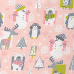 Snow Pals Pink Deluxe Flannel Fitted Crib Sheet